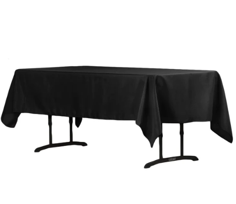 Black 60x102 inch Tablecloth for 6ft Rectangular Table